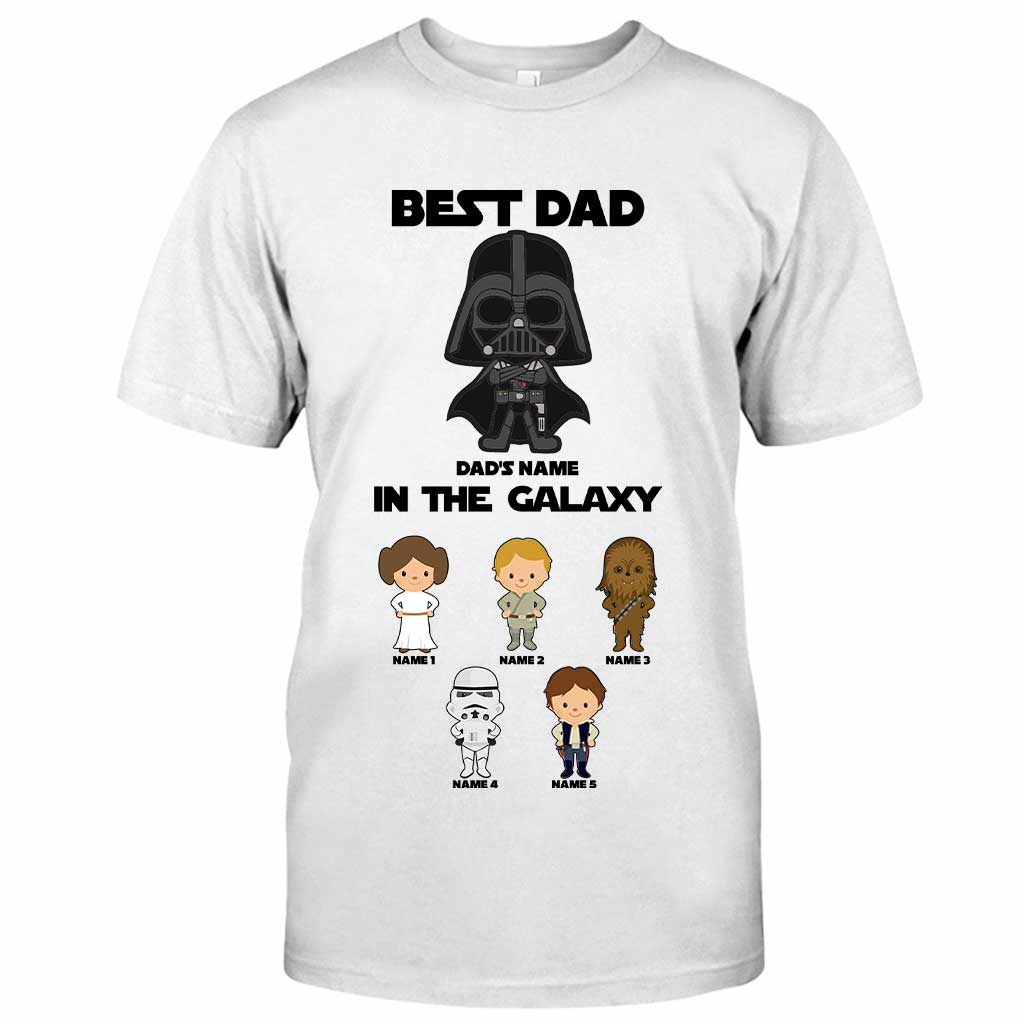 Personalized Best Dad In The Galaxy T-Shirt & Hoodie Gift for Father's Day T-shirt & Hoodie GradoCreations