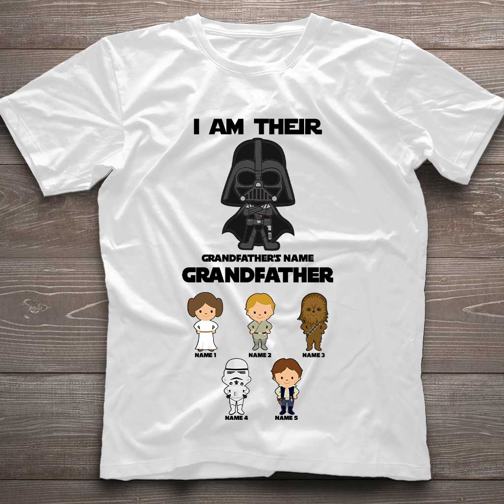 Personalized Father's Day T-shirt with Custom Names & Darth Vader Design T-shirt & Hoodie GradoCreations