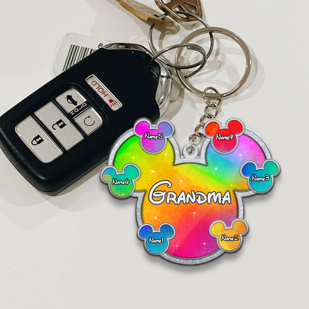 Personalized Grandma Keychain Custom Design Acrylic Gift Keychain GradoCreations