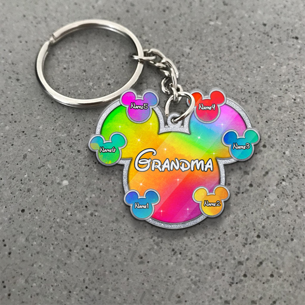Personalized Grandma Keychain Custom Design Acrylic Gift Keychain GradoCreations