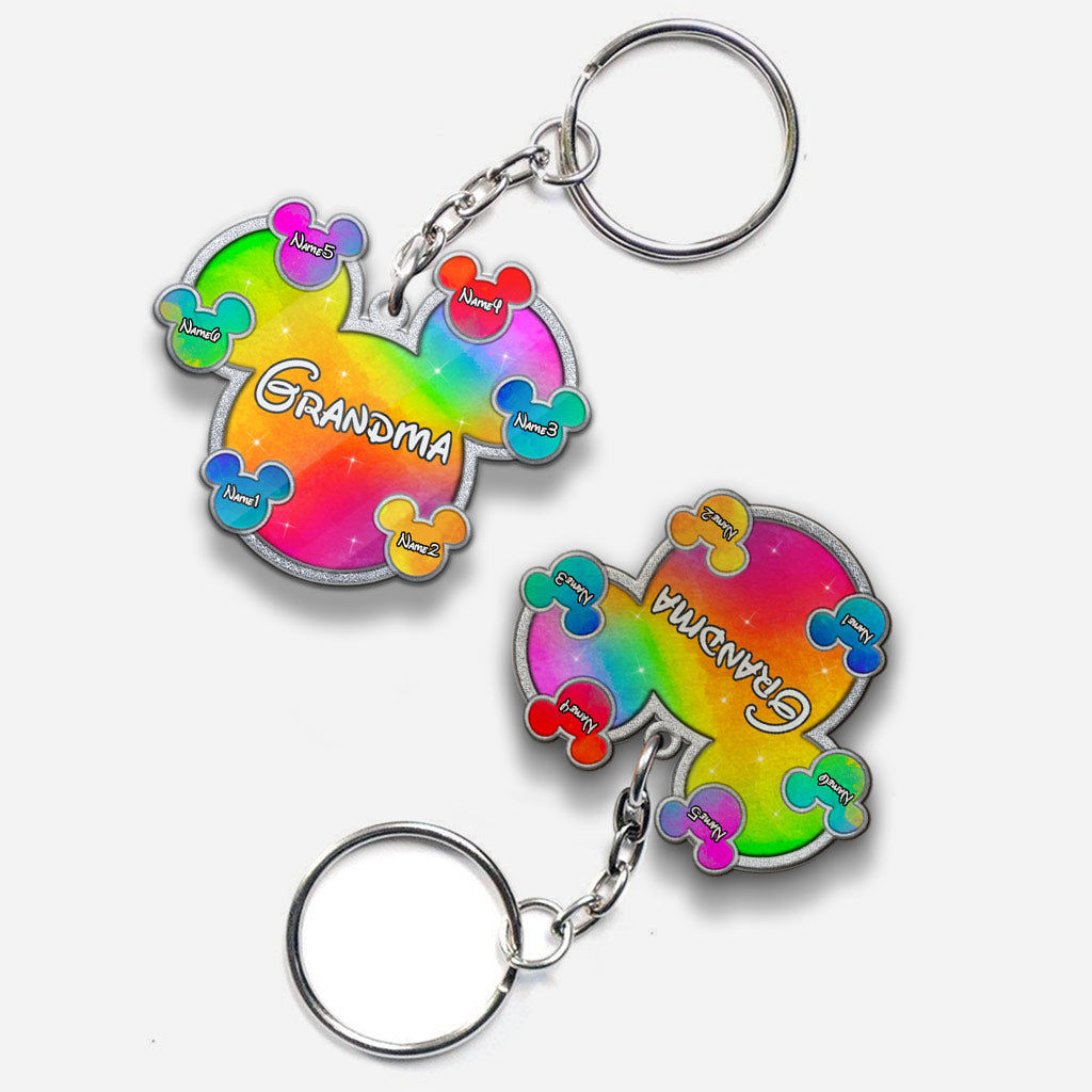 Personalized Grandma Keychain Custom Design Acrylic Gift Keychain GradoCreations