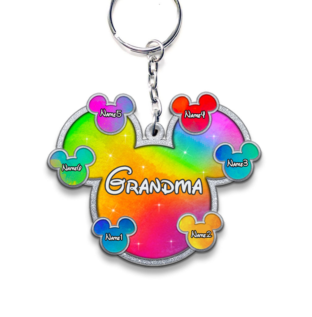Personalized Grandma Keychain Custom Design Acrylic Gift Keychain GradoCreations