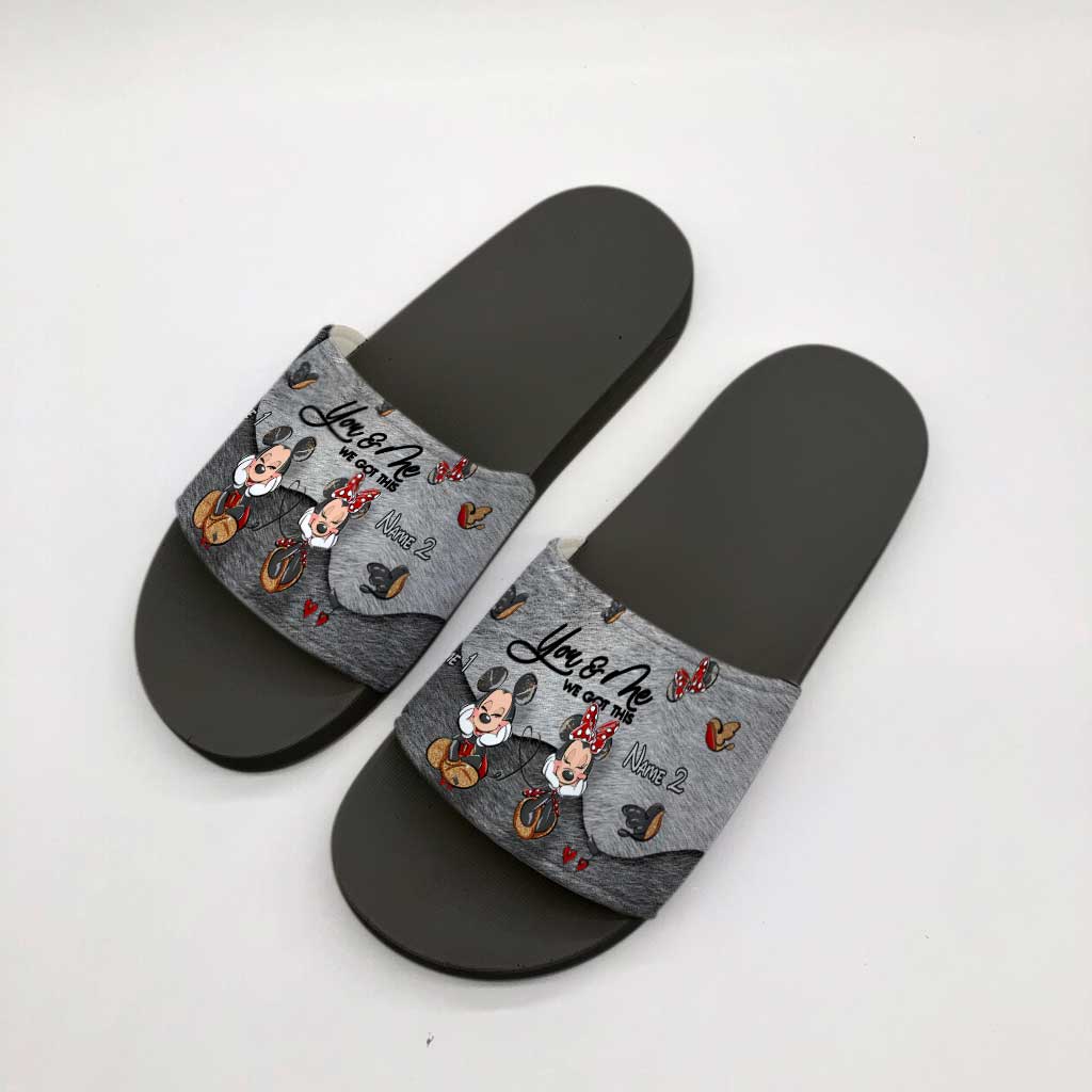 Personalized Couple Mouse Slide Sandals Unique Engagement Gift Slide Sandals GradoCreations