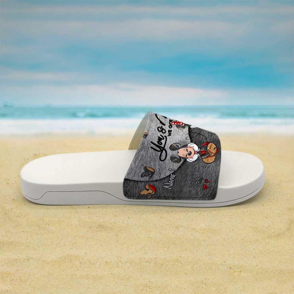 Personalized Couple Mouse Slide Sandals Unique Engagement Gift Slide Sandals GradoCreations