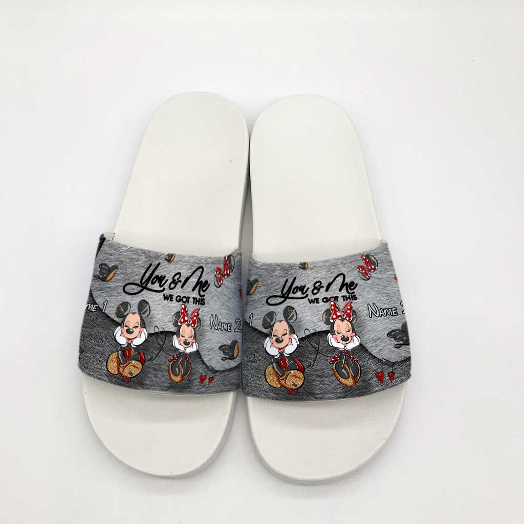 Personalized Couple Mouse Slide Sandals Unique Engagement Gift Slide Sandals GradoCreations