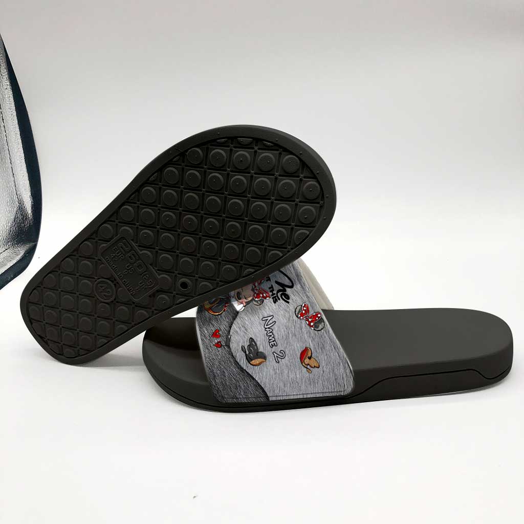 Personalized Couple Mouse Slide Sandals Unique Engagement Gift Slide Sandals GradoCreations