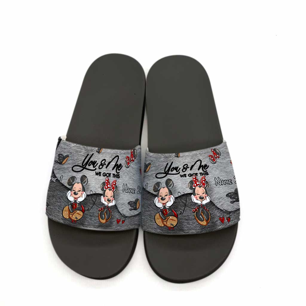 Personalized Couple Mouse Slide Sandals Unique Engagement Gift Slide Sandals GradoCreations