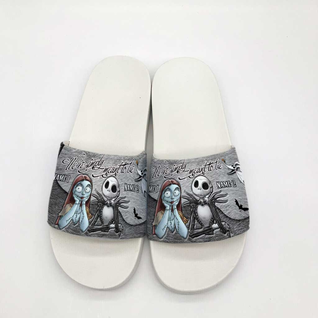 Personalized Couple Slide Sandals Unique Design Gift for Halloween Slide Sandals GradoCreations
