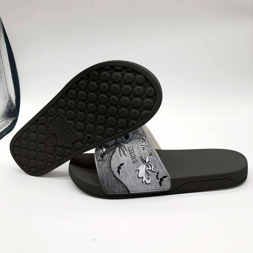 Personalized Couple Slide Sandals Unique Design Gift for Halloween Slide Sandals GradoCreations