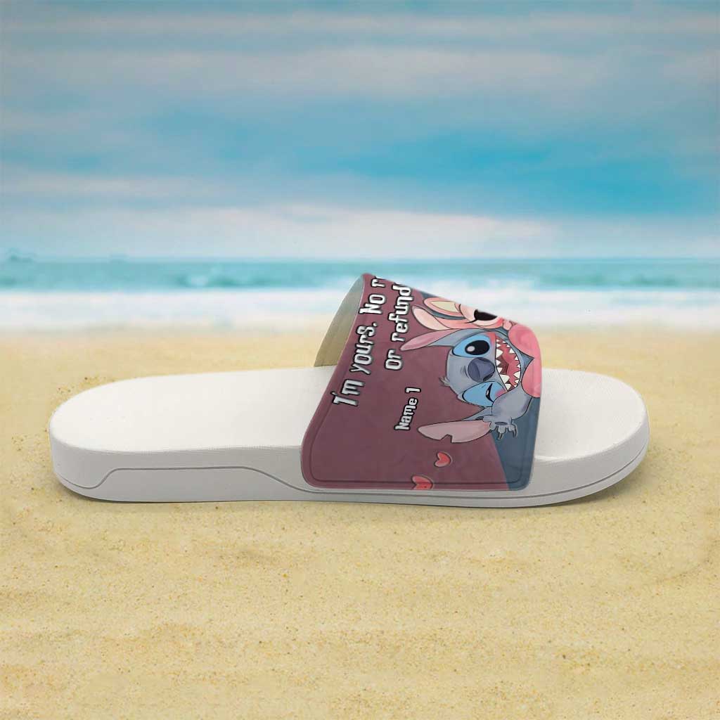 Personalized Couple Slide Sandals Custom Name Gift for Anniversary Slide Sandals GradoCreations