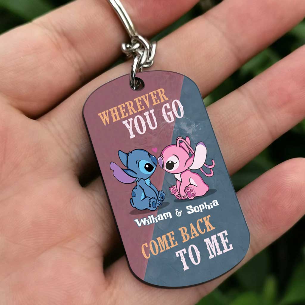 Personalized Ohana Keychain Custom Name Gift for Couples Stainless Steel Keychain GradoCreations