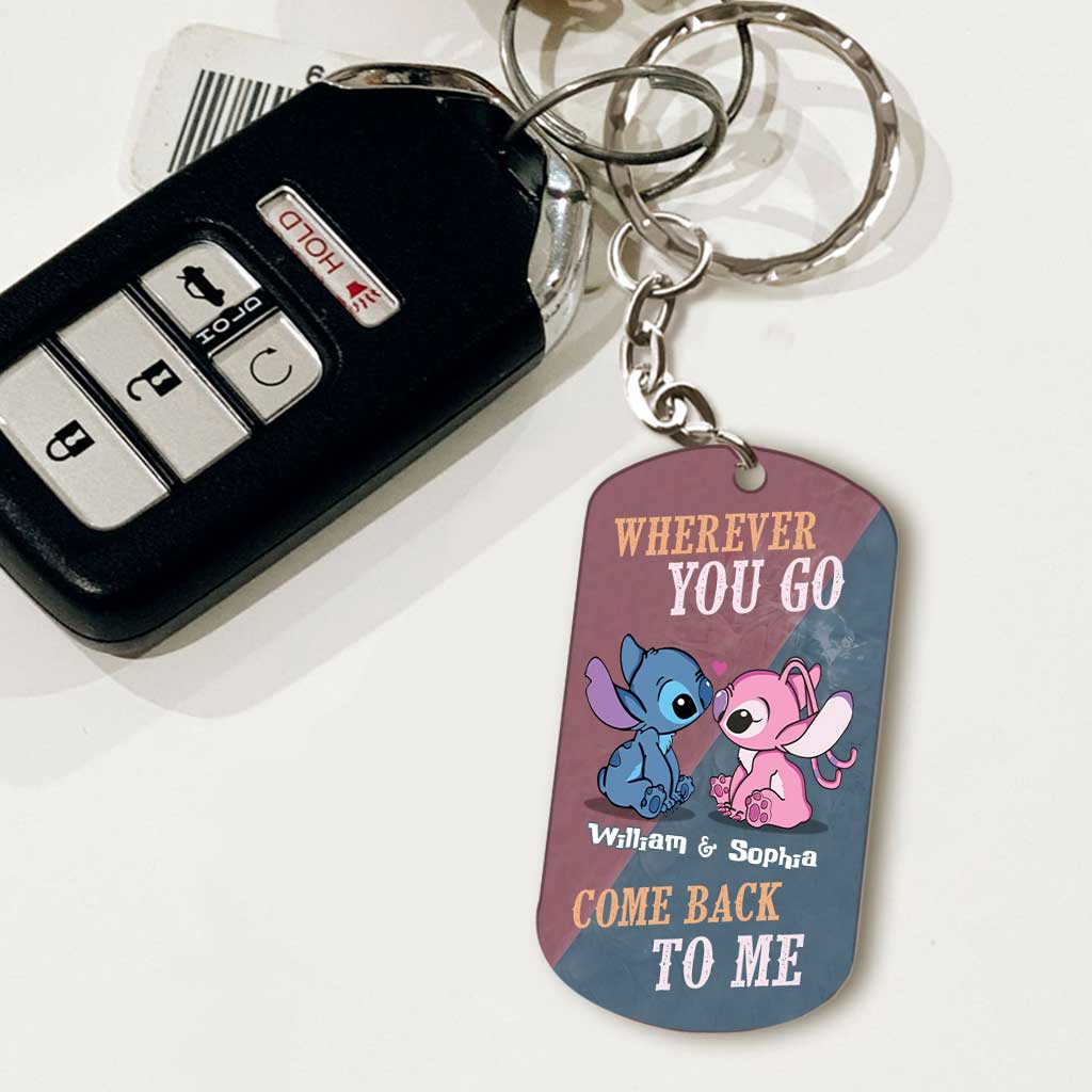 Personalized Ohana Keychain Custom Name Gift for Couples Stainless Steel Keychain GradoCreations