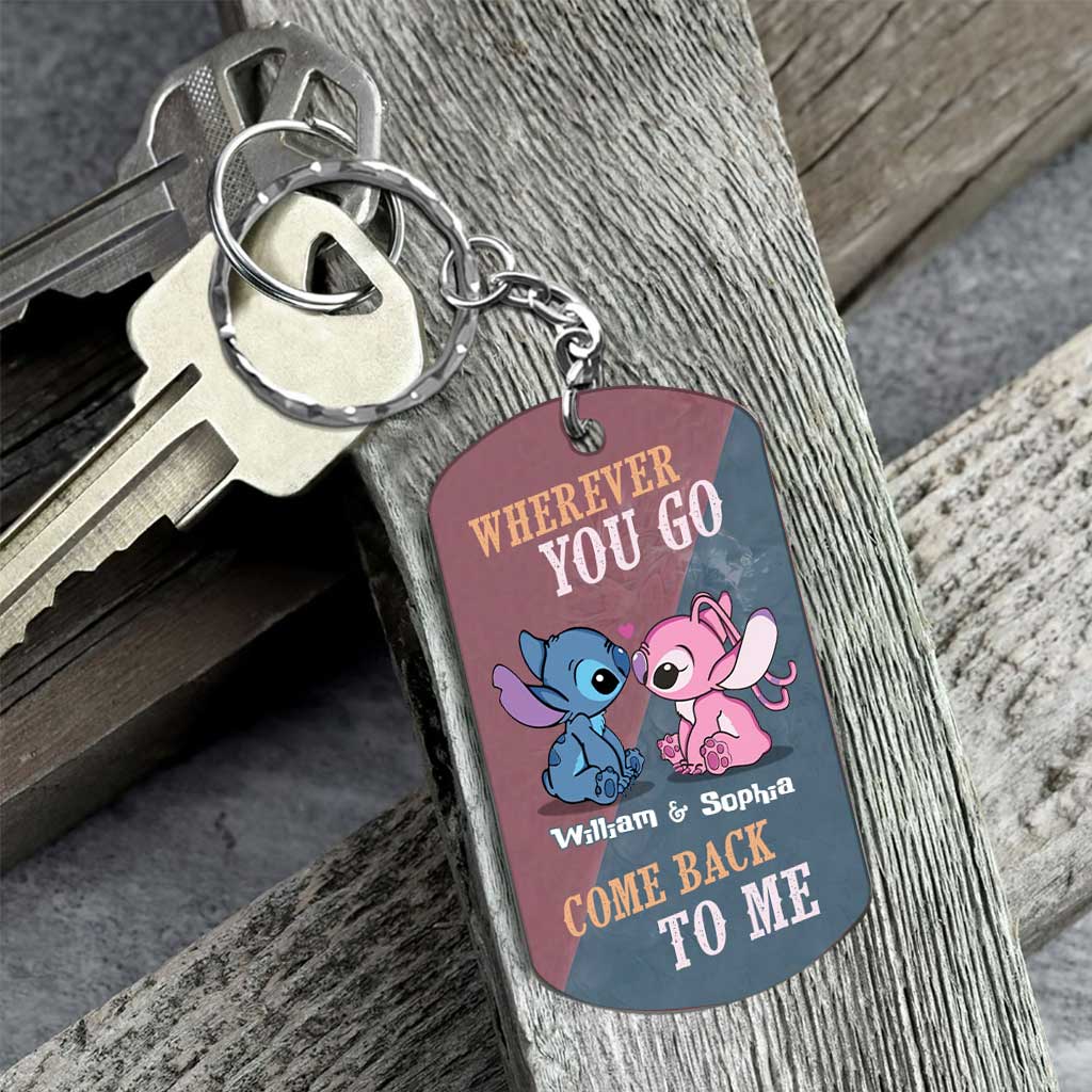 Personalized Ohana Keychain Custom Name Gift for Couples Stainless Steel Keychain GradoCreations