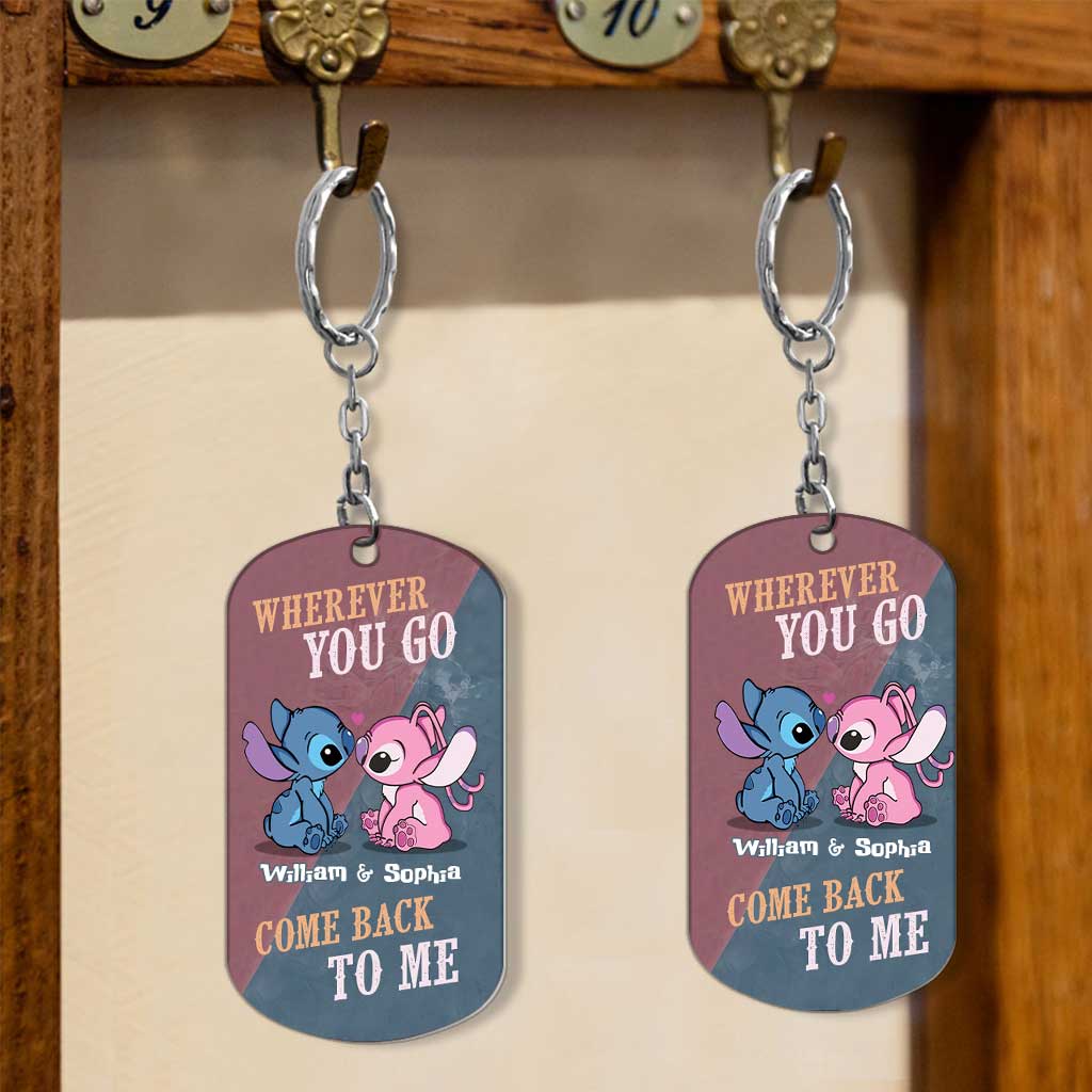 Personalized Ohana Keychain Custom Name Gift for Couples Stainless Steel Keychain GradoCreations