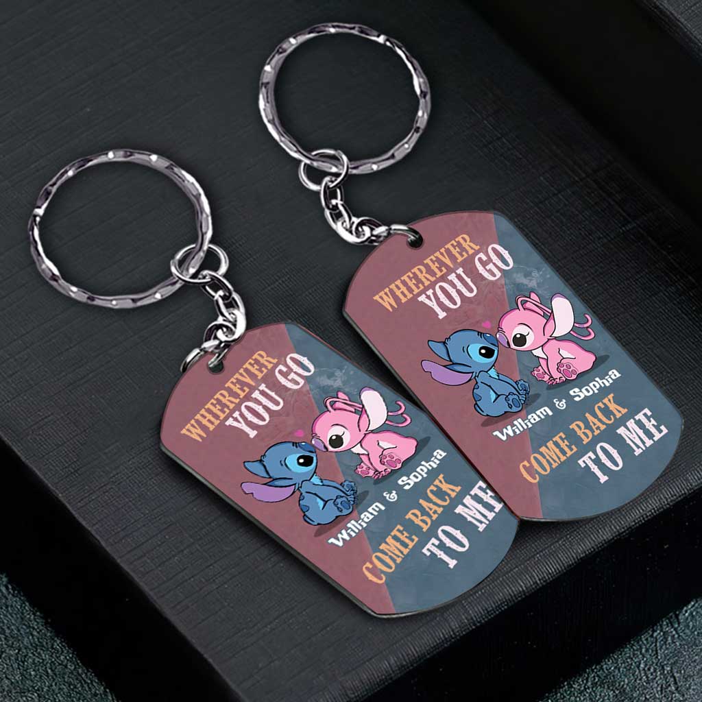 Personalized Ohana Keychain Custom Name Gift for Couples Stainless Steel Keychain GradoCreations