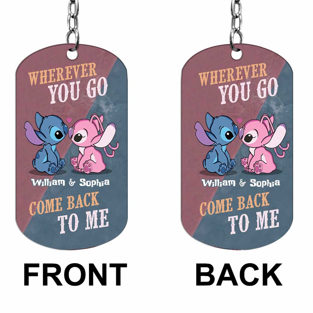 Personalized Ohana Keychain Custom Name Gift for Couples Stainless Steel Keychain GradoCreations