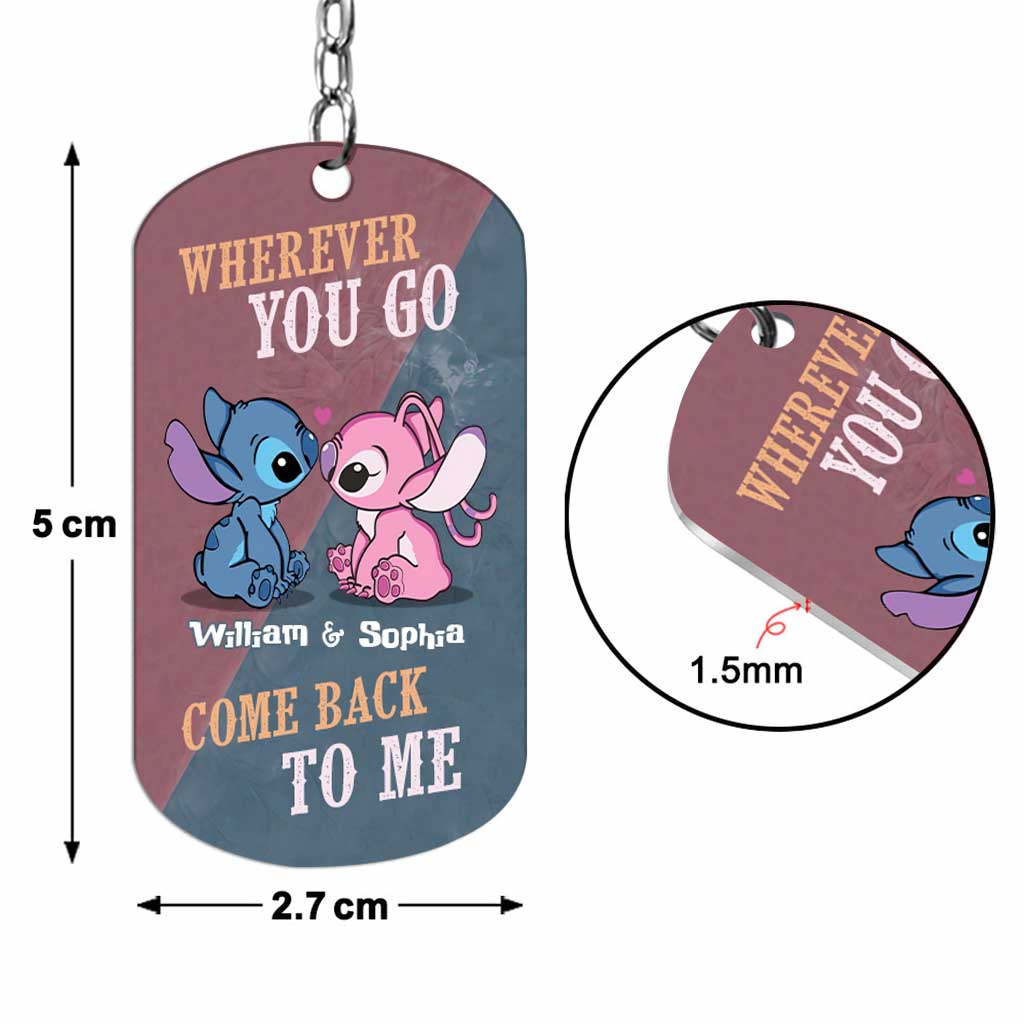 Personalized Ohana Keychain Custom Name Gift for Couples Stainless Steel Keychain GradoCreations