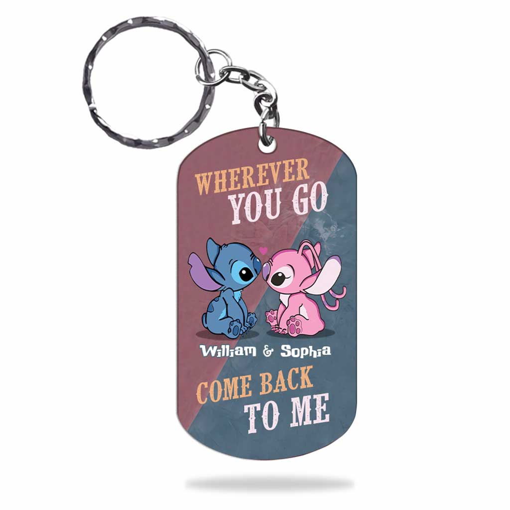 Personalized Ohana Keychain Custom Name Gift for Couples Stainless Steel Keychain GradoCreations
