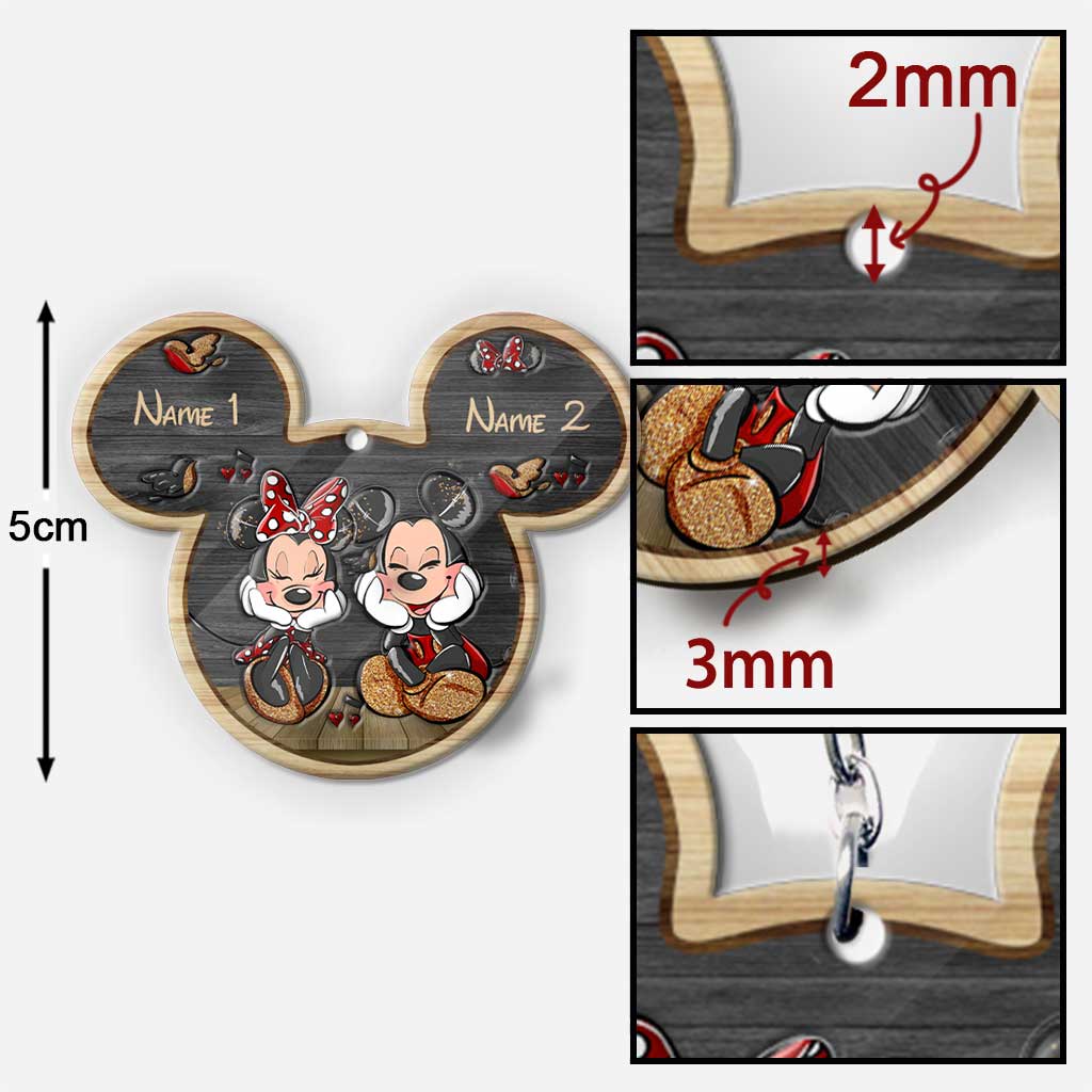 Personalized Mickey Mouse Keychain Custom Name Gift for Couples Keychain GradoCreations