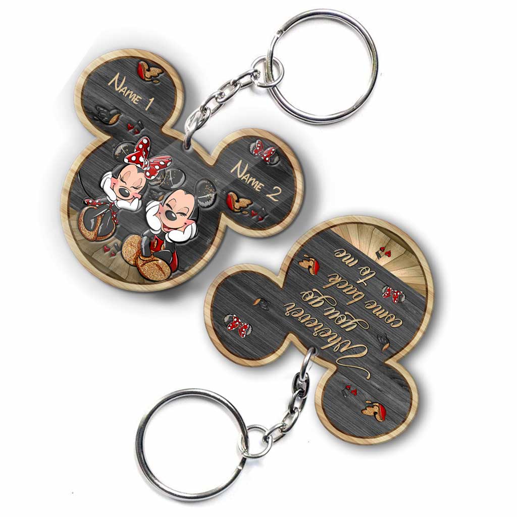 Personalized Mickey Mouse Keychain Custom Name Gift for Couples Keychain GradoCreations
