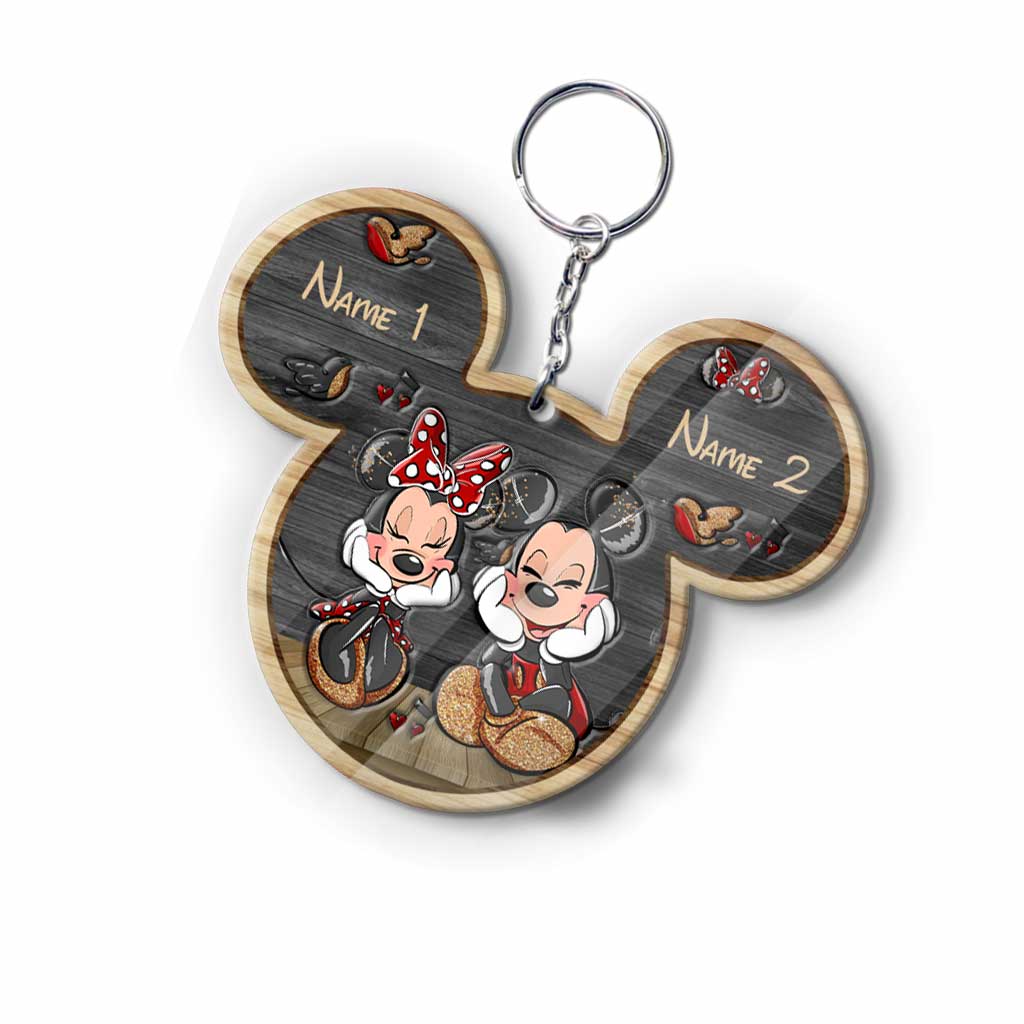 Personalized Mickey Mouse Keychain Custom Name Gift for Couples Keychain GradoCreations