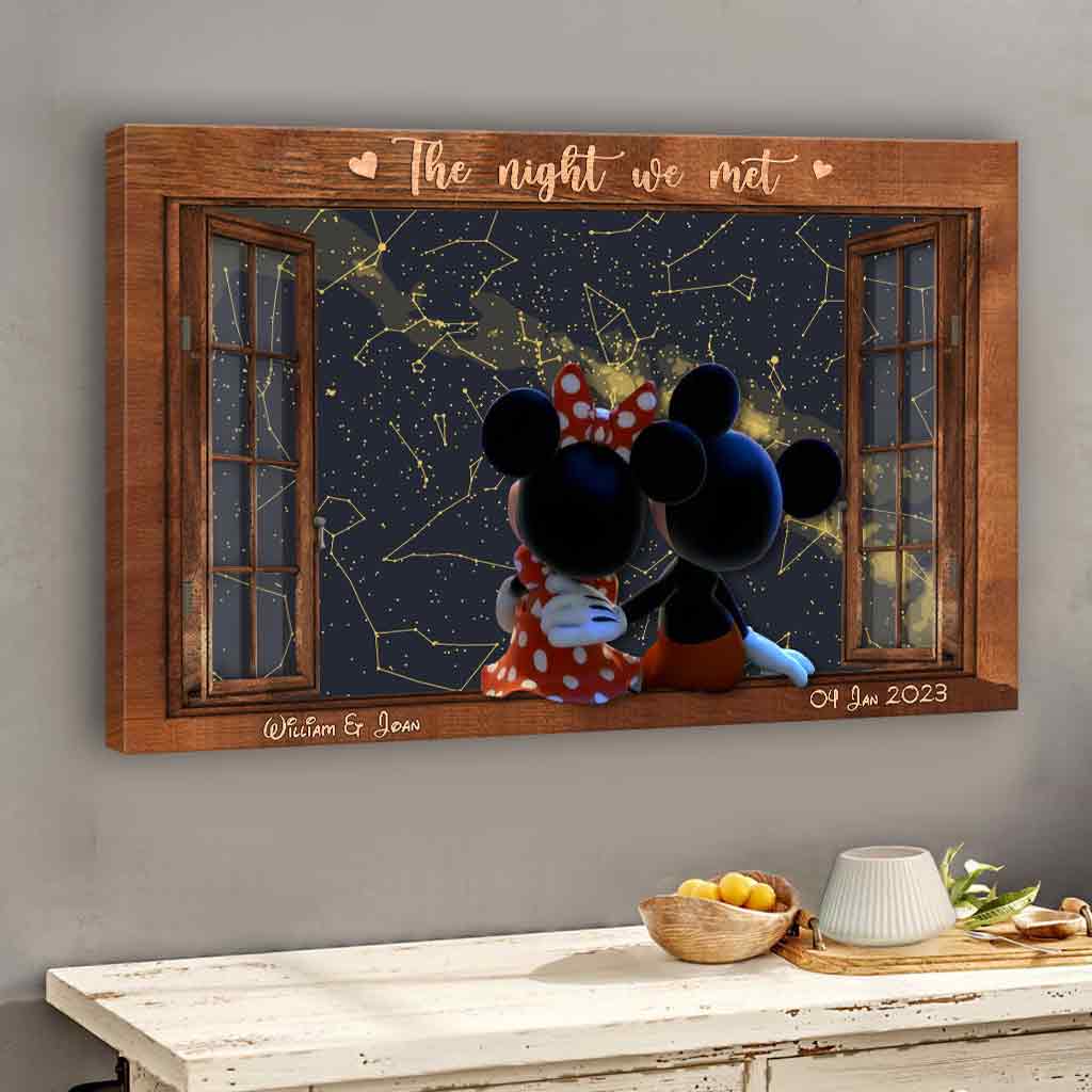 Personalized Mouse Canvas Print Custom Date Gift for Couples Canvas and Poster GradoCreations