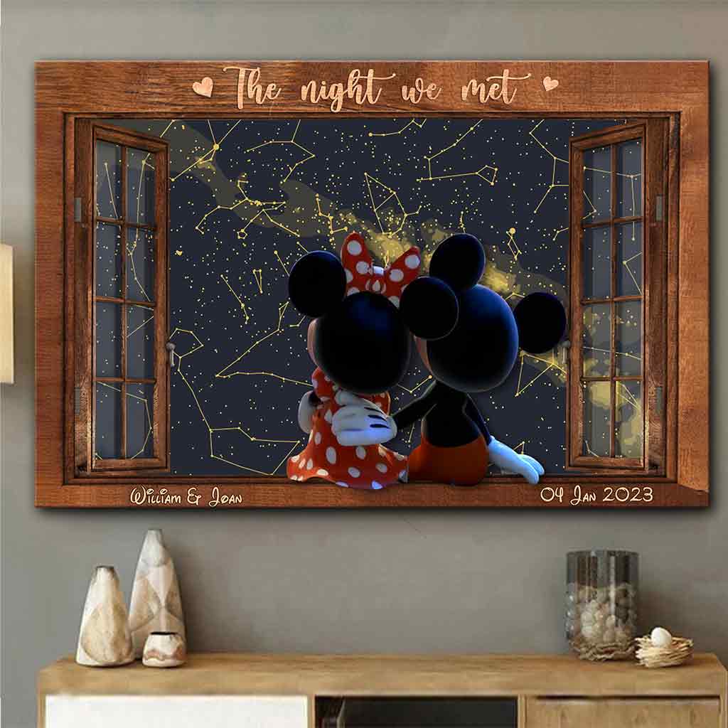 Personalized Mouse Canvas Print Custom Date Gift for Couples Canvas and Poster GradoCreations