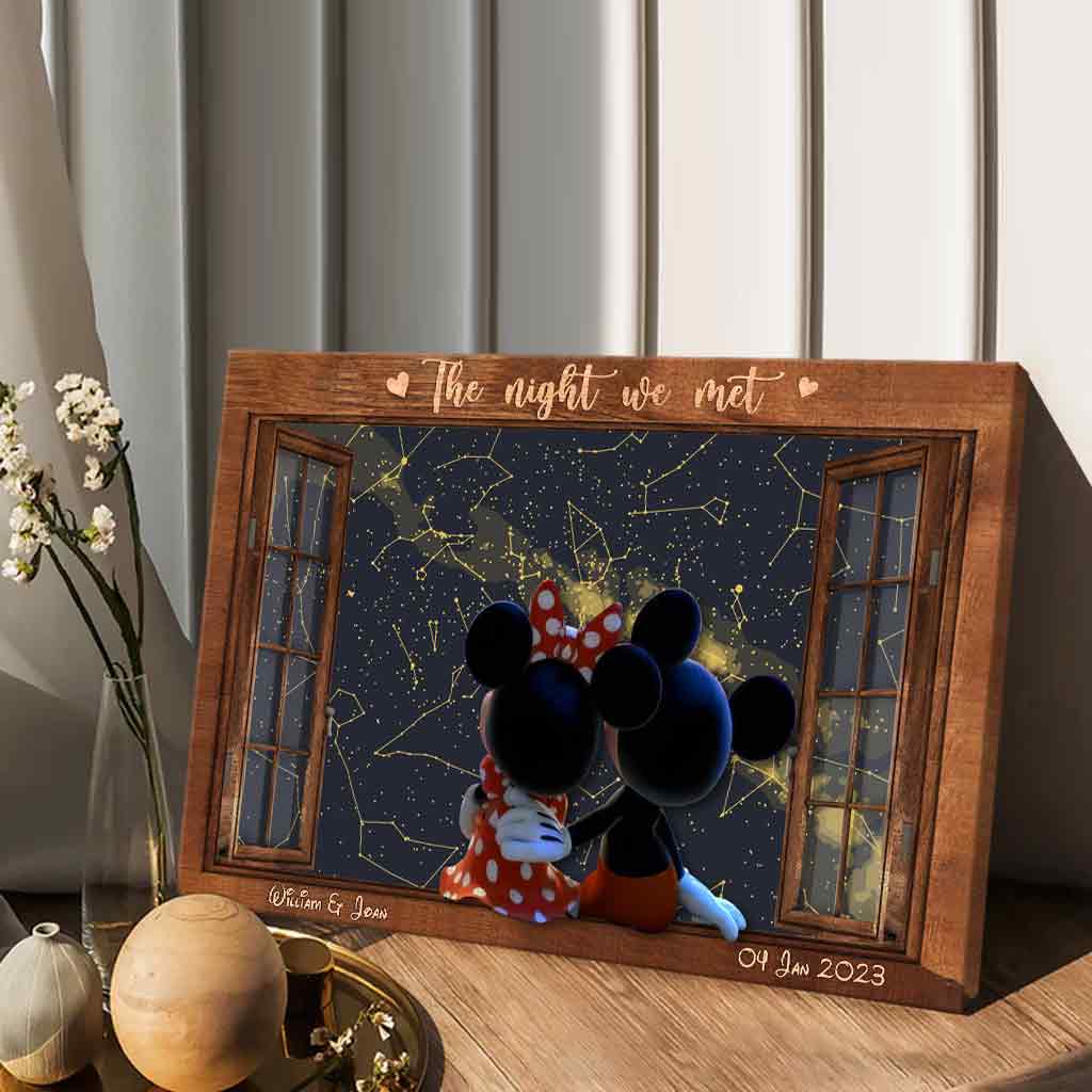 Personalized Mouse Canvas Print Custom Date Gift for Couples Canvas and Poster GradoCreations