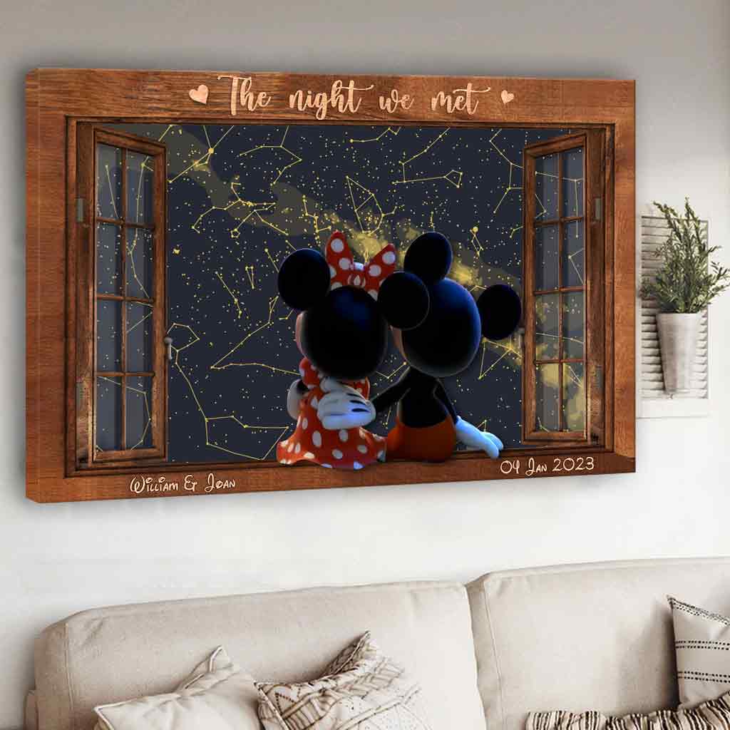 Personalized Mouse Canvas Print Custom Date Gift for Couples Canvas and Poster GradoCreations