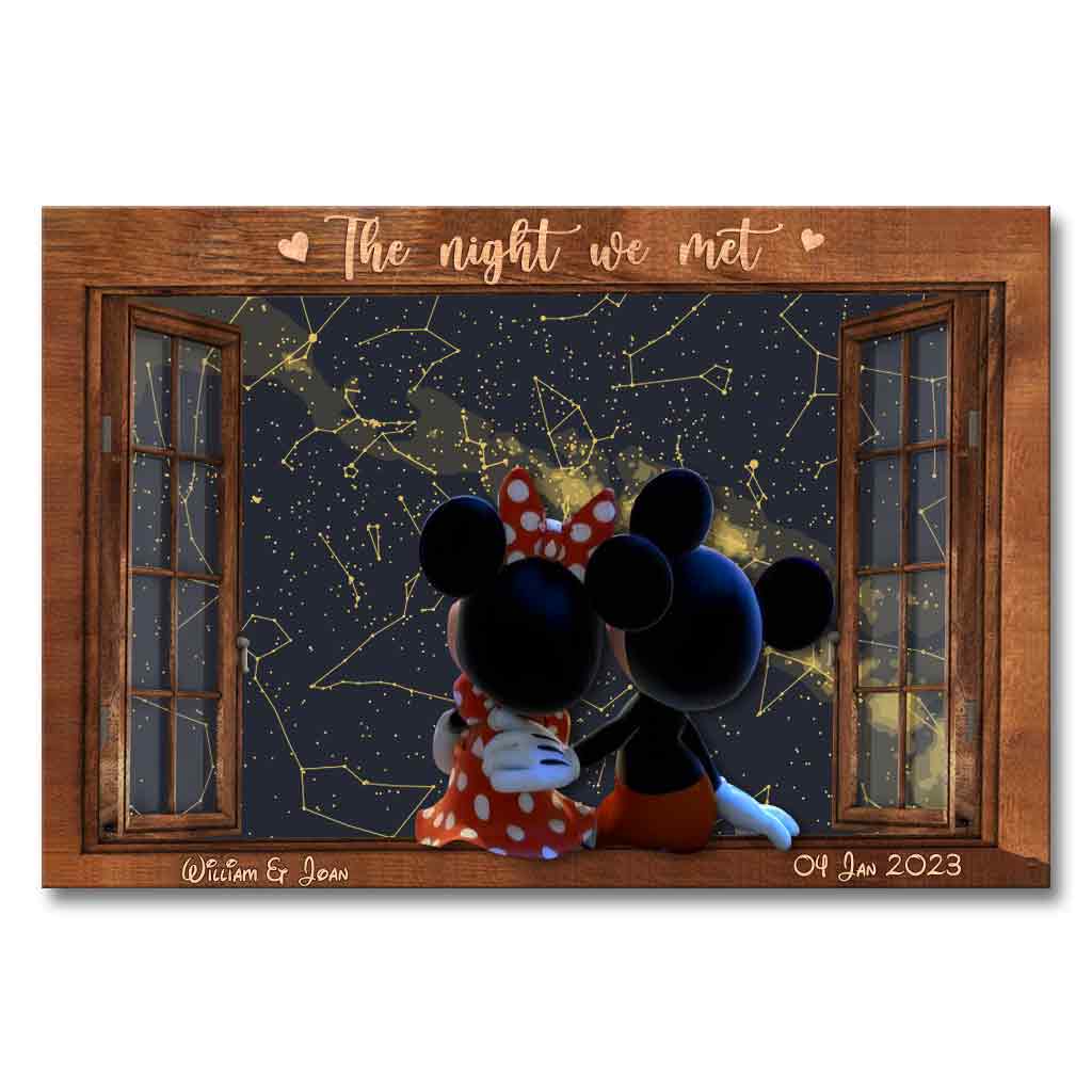 Personalized Mouse Canvas Print Custom Date Gift for Couples Canvas and Poster GradoCreations