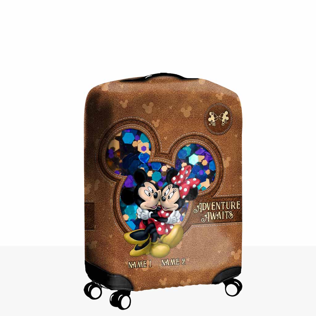 Personalized Mouse Luggage Cover with Custom Names for Couples Luggage Cover GradoCreations
