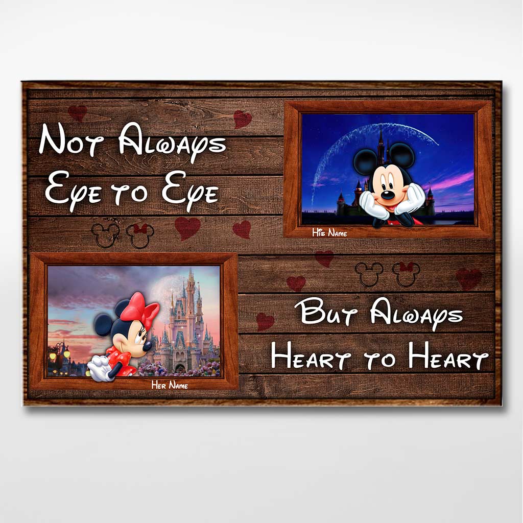 Personalized Disney Couple Canvas Print Custom Names Gift for Anniversary Canvas and Poster GradoCreations
