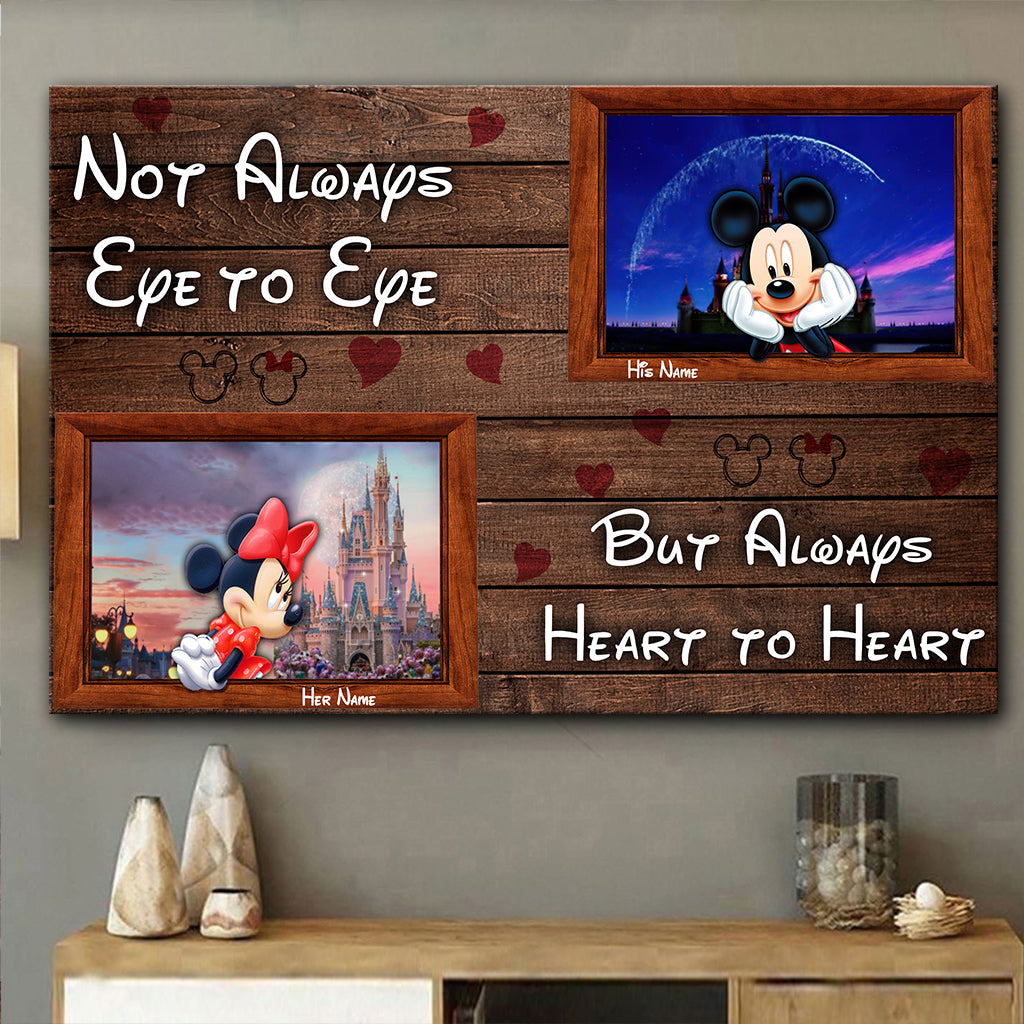 Personalized Disney Couple Canvas Print Custom Names Gift for Anniversary Canvas and Poster GradoCreations