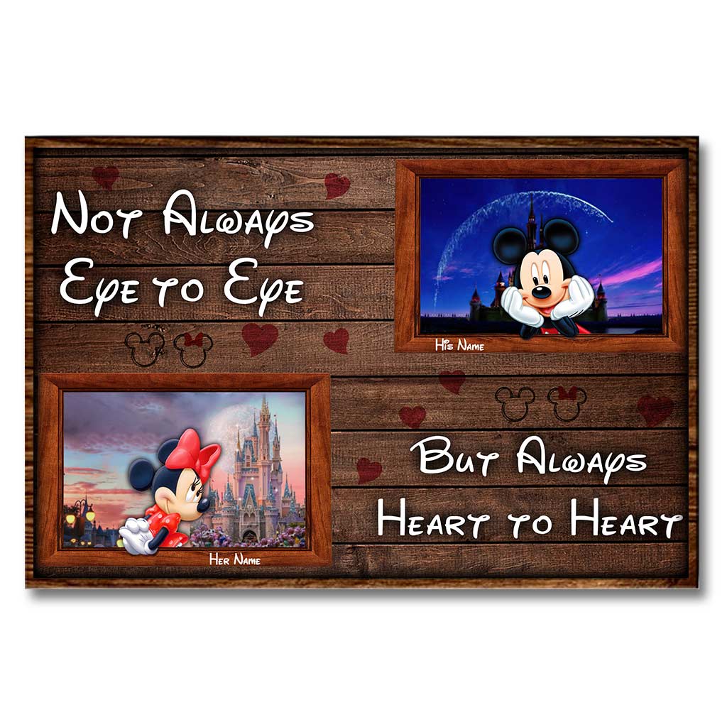 Personalized Disney Couple Canvas Print Custom Names Gift for Anniversary Canvas and Poster GradoCreations
