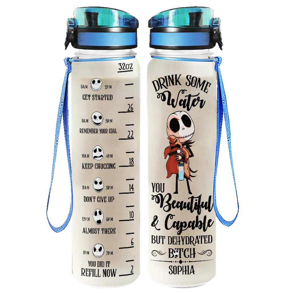 Personalized Water Tracker Bottle Custom Name Gift for Her Water Tracker Bottle GradoCreations