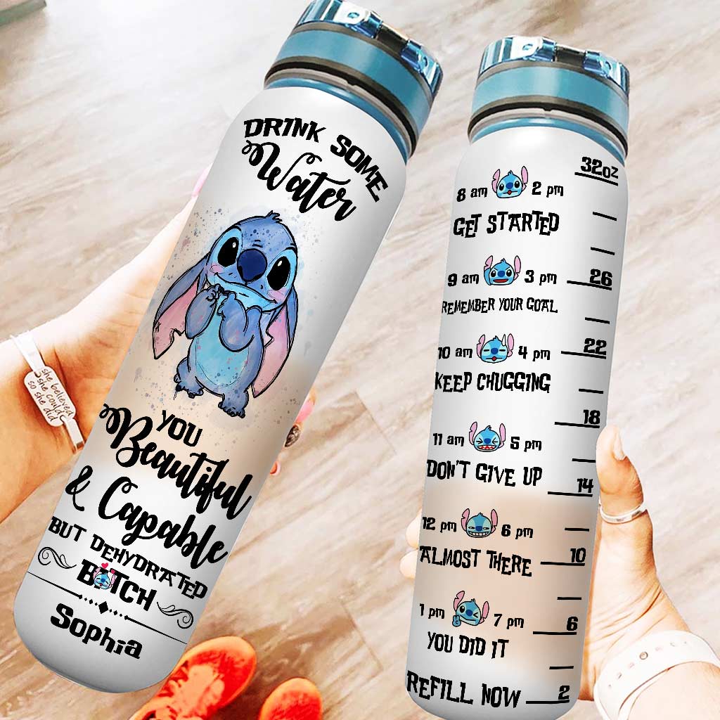 Personalized Ohana Water Tracker Bottle Custom Name Gift for Kids Water Tracker Bottle GradoCreations