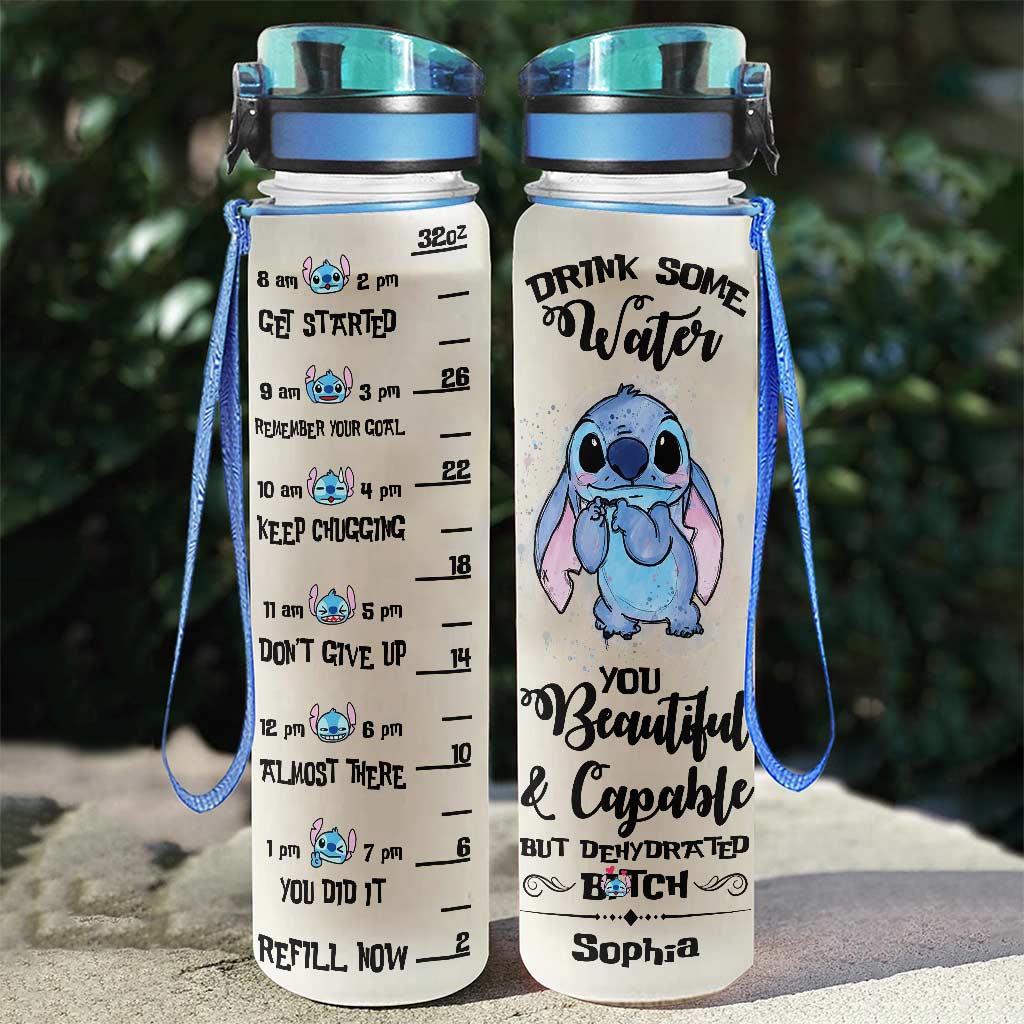Personalized Ohana Water Tracker Bottle Custom Name Gift for Kids Water Tracker Bottle GradoCreations