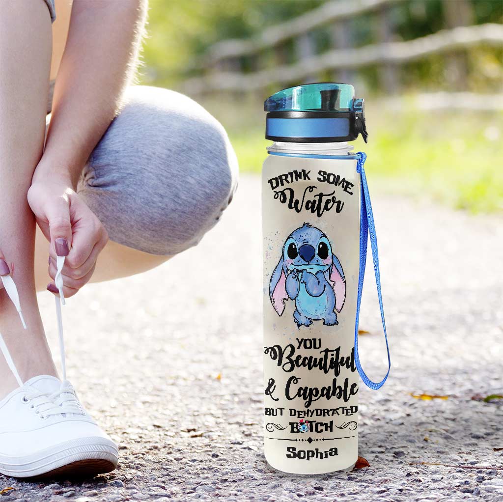 Personalized Ohana Water Tracker Bottle Custom Name Gift for Kids Water Tracker Bottle GradoCreations