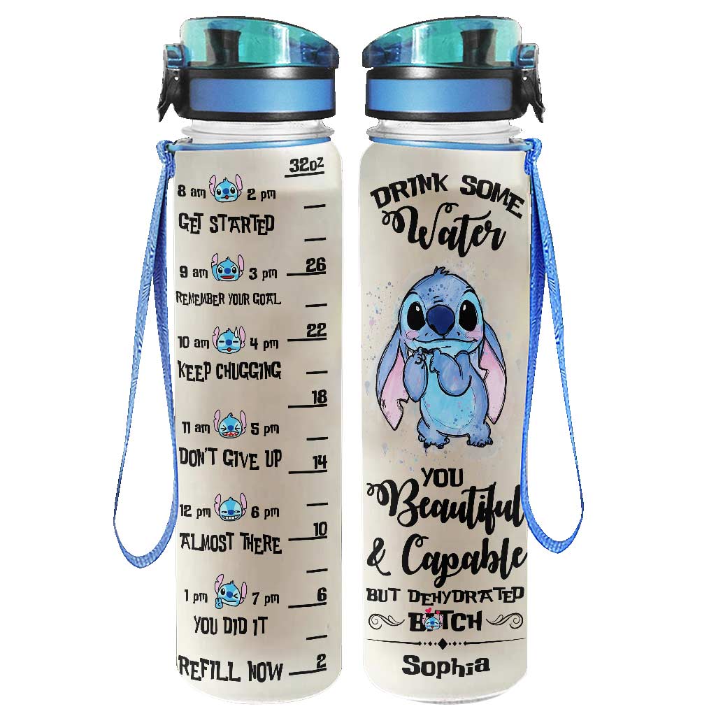Personalized Ohana Water Tracker Bottle Custom Name Gift for Kids Water Tracker Bottle GradoCreations