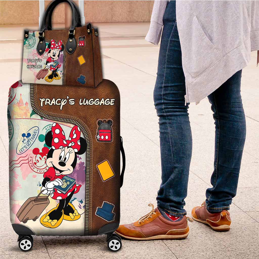 Personalized Leather Handbag & Luggage Cover Set for Travel Leather Handbag & Luggage Cover GradoCreations