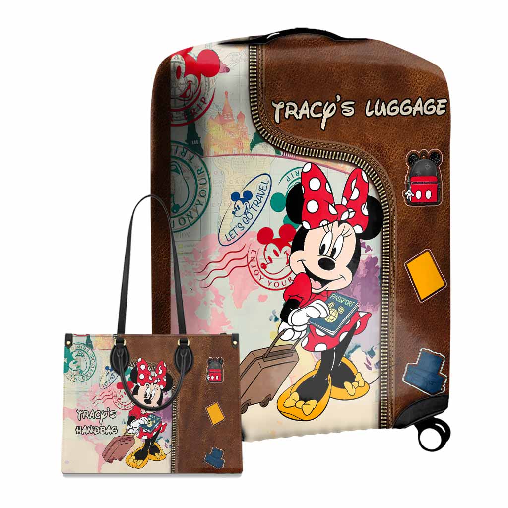 Personalized Leather Handbag & Luggage Cover Set for Travel Leather Handbag & Luggage Cover GradoCreations