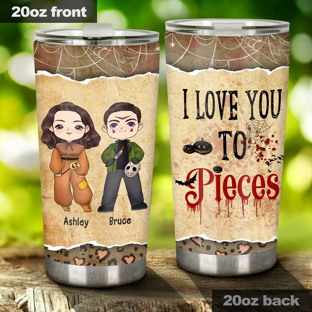 Personalized I Love You To Pieces Tumbler Custom Name Gift Tumbler GradoCreations