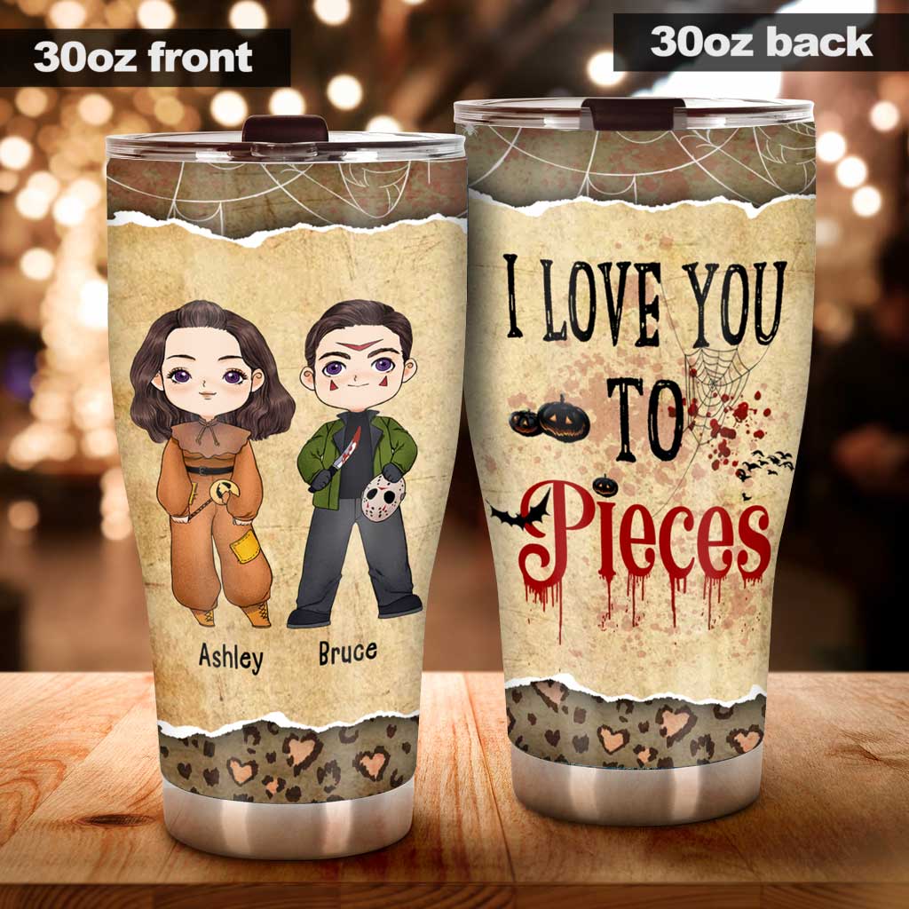 Personalized I Love You To Pieces Tumbler Custom Name Gift Tumbler GradoCreations