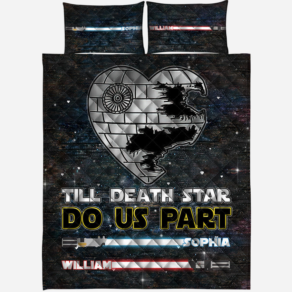 Personalized Star Wars Couple Quilt Set Custom Names Gift Quilt Set GradoCreations