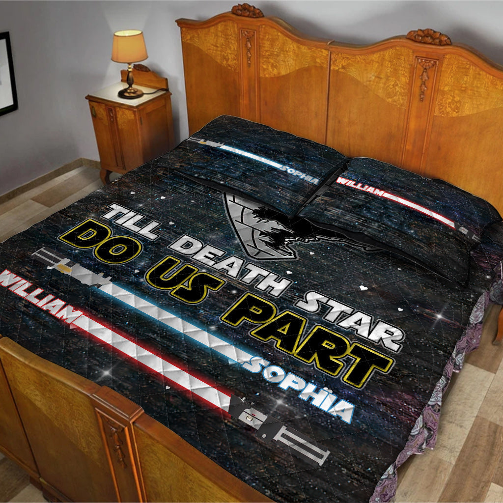 Personalized Star Wars Couple Quilt Set Custom Names Gift Quilt Set GradoCreations