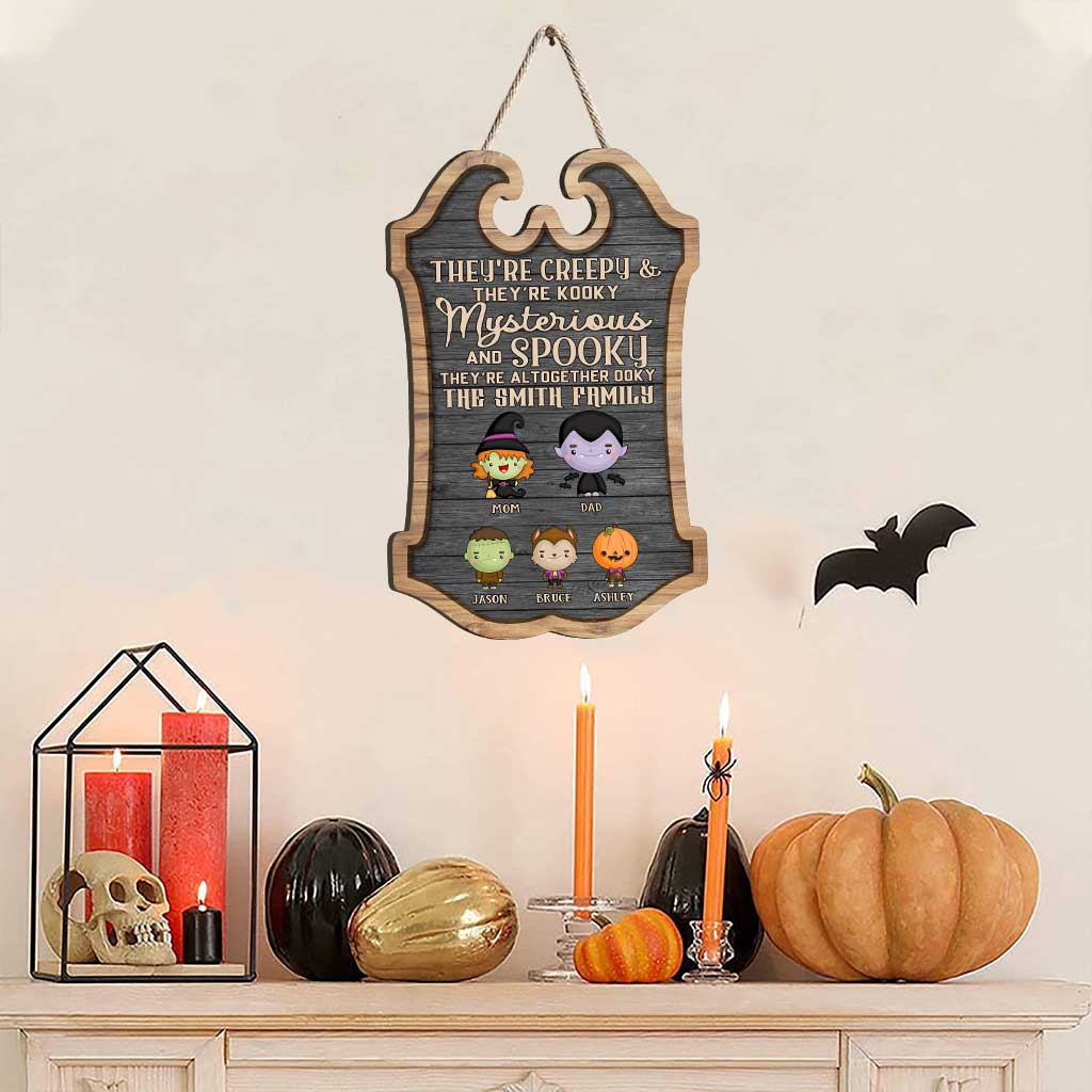Personalized Halloween Family Wood Sign Custom Name Decor Wood Sign GradoCreations