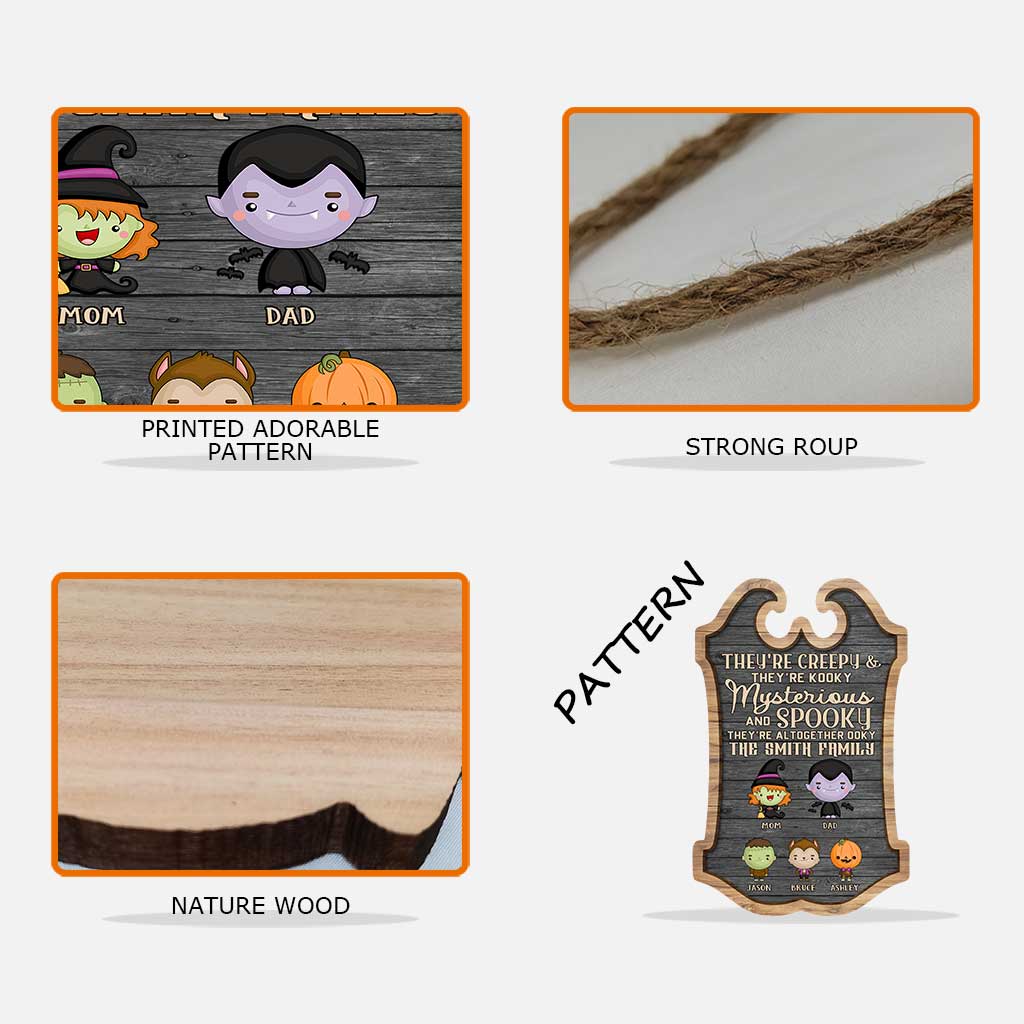 Personalized Halloween Family Wood Sign Custom Name Decor Wood Sign GradoCreations