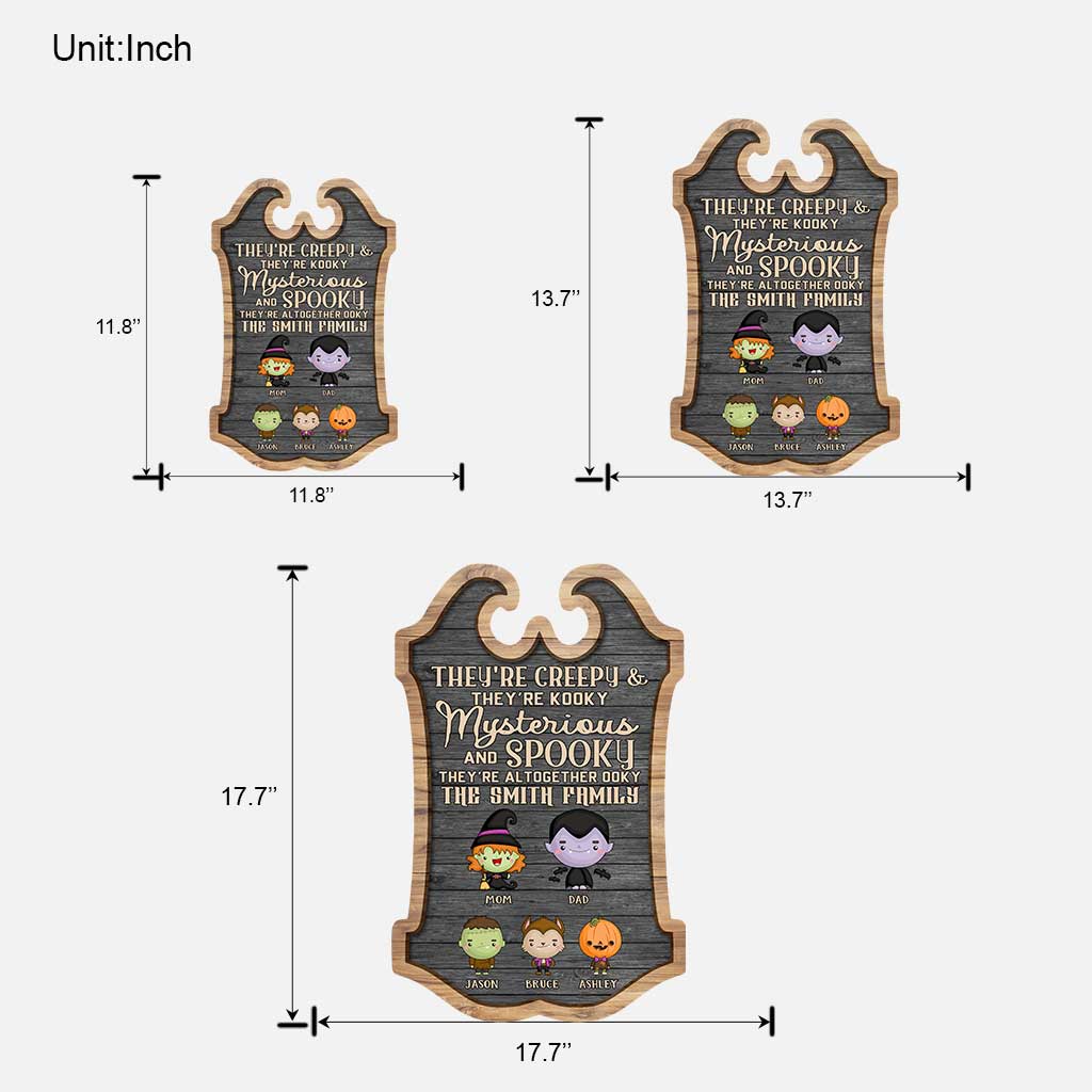 Personalized Halloween Family Wood Sign Custom Name Decor Wood Sign GradoCreations