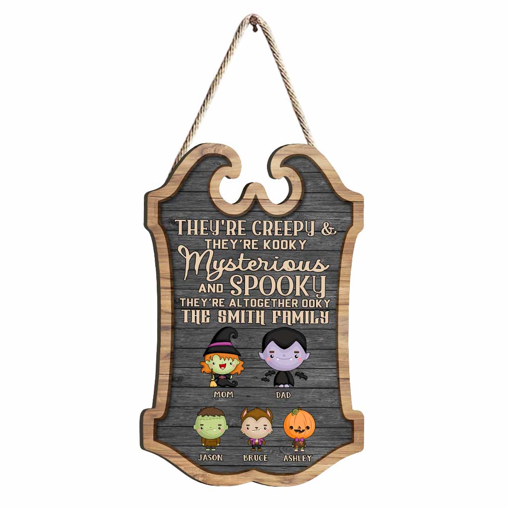 Personalized Halloween Family Wood Sign Custom Name Decor Wood Sign GradoCreations