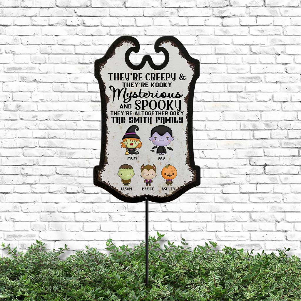 Personalized Halloween Family Metal Garden Art Spooky Decor Metal Garden Art GradoCreations